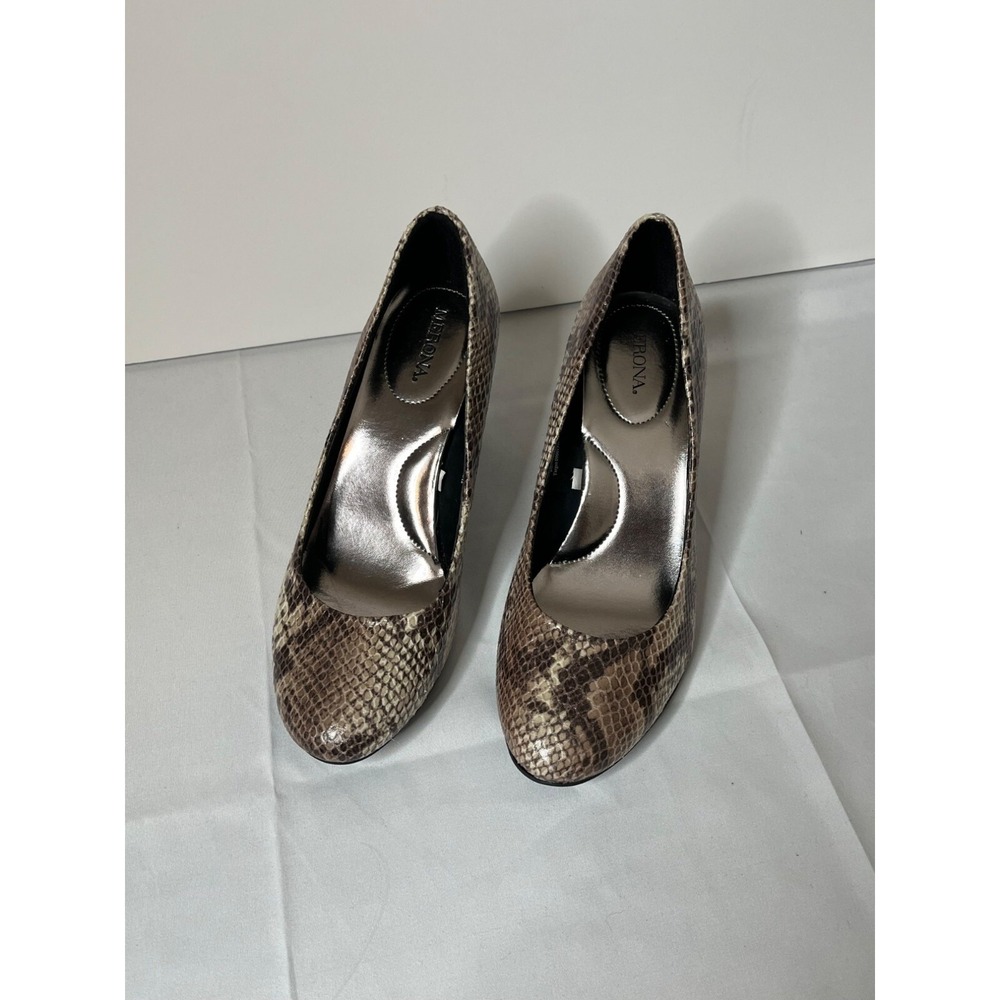 Snake Print High Heels Faux Leather Shoes 8.5 Target Made In China All Man-Made